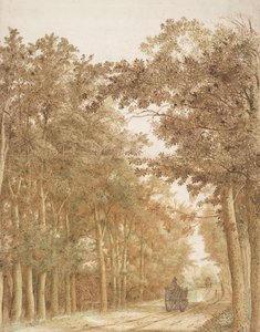 Bosweg met twee paard-en-wagens, ca. 1638-1642